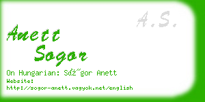 anett sogor business card